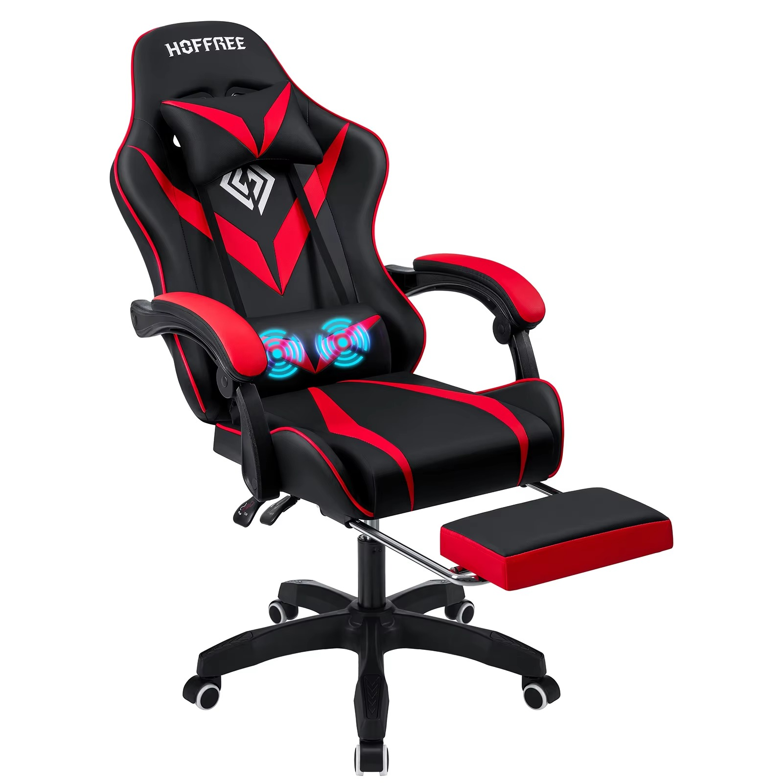 Magazaw kids gaming chair with footrest in red and black design for comfortable gaming sessions
