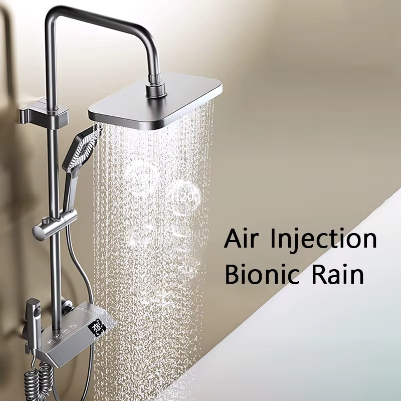 Magazaw LED rain shower set featuring air injection technology for a luxurious bionic rain experience