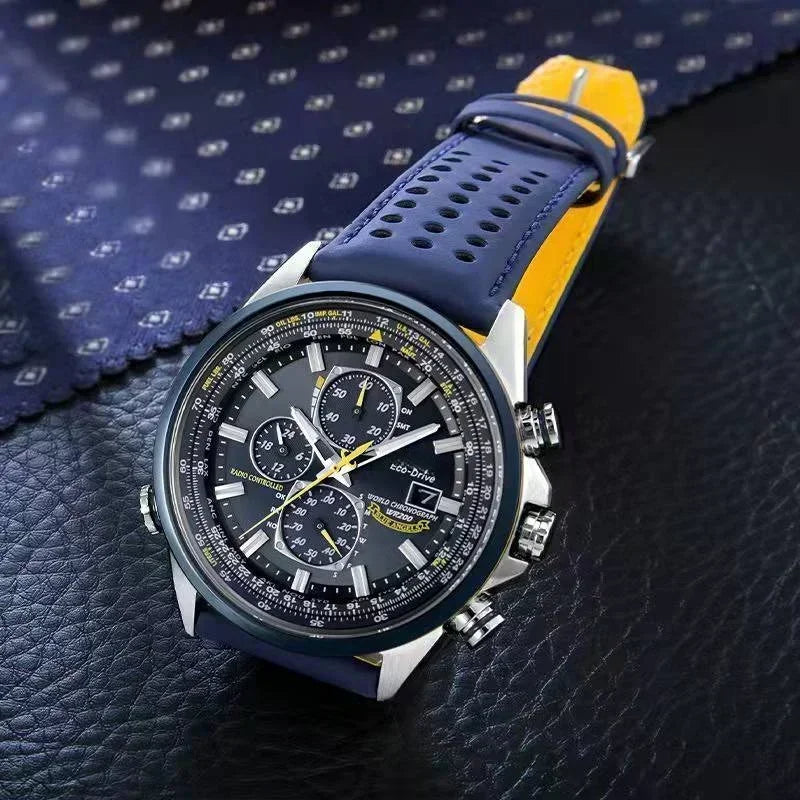 Voocci luxury men's quartz watch 2024 with a sleek black and yellow design for elegant timekeeping