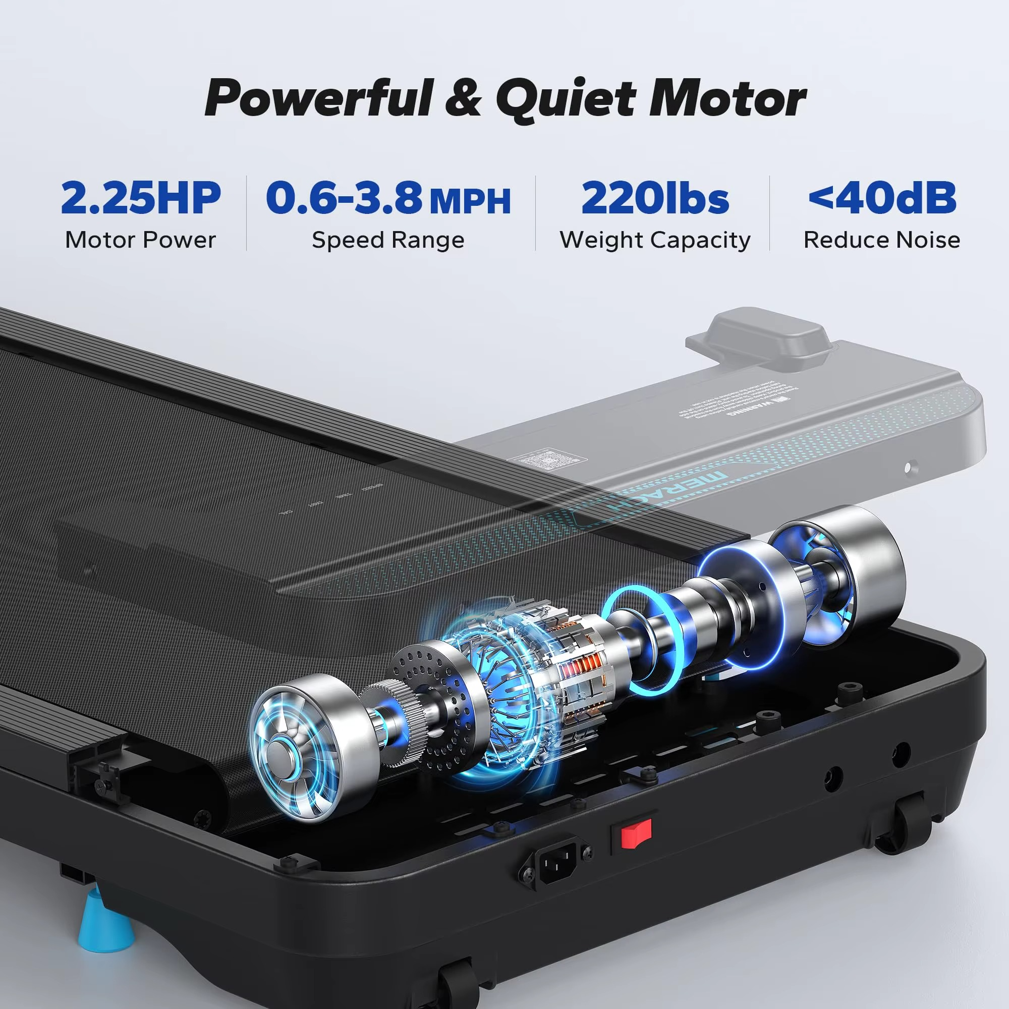 Magazaw 2-in-1 treadmill for home with a powerful motor and low noise operation