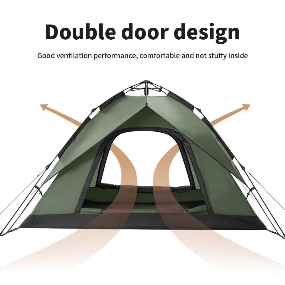 Magazaw automatic camping tent with double door design for improved ventilation and comfort