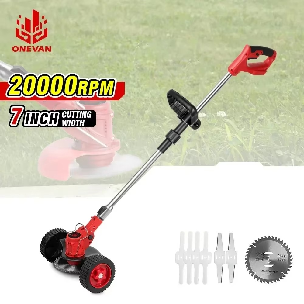 Magazaw cordless electric grass trimmer with 20000 RPM and 7 inch cutting width for efficient lawn maintenance