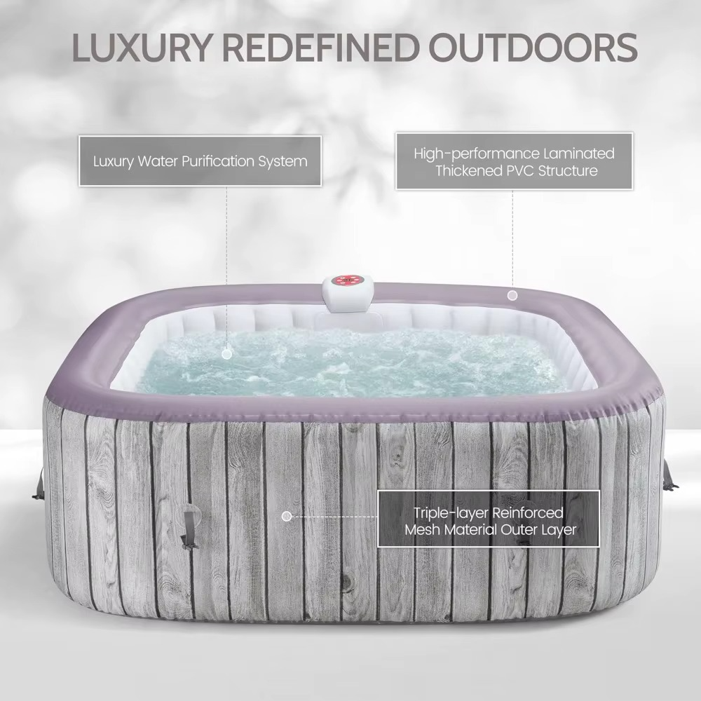 Magazaw™ portable inflatable hot tub with luxury water purification system and thickened PVC structure