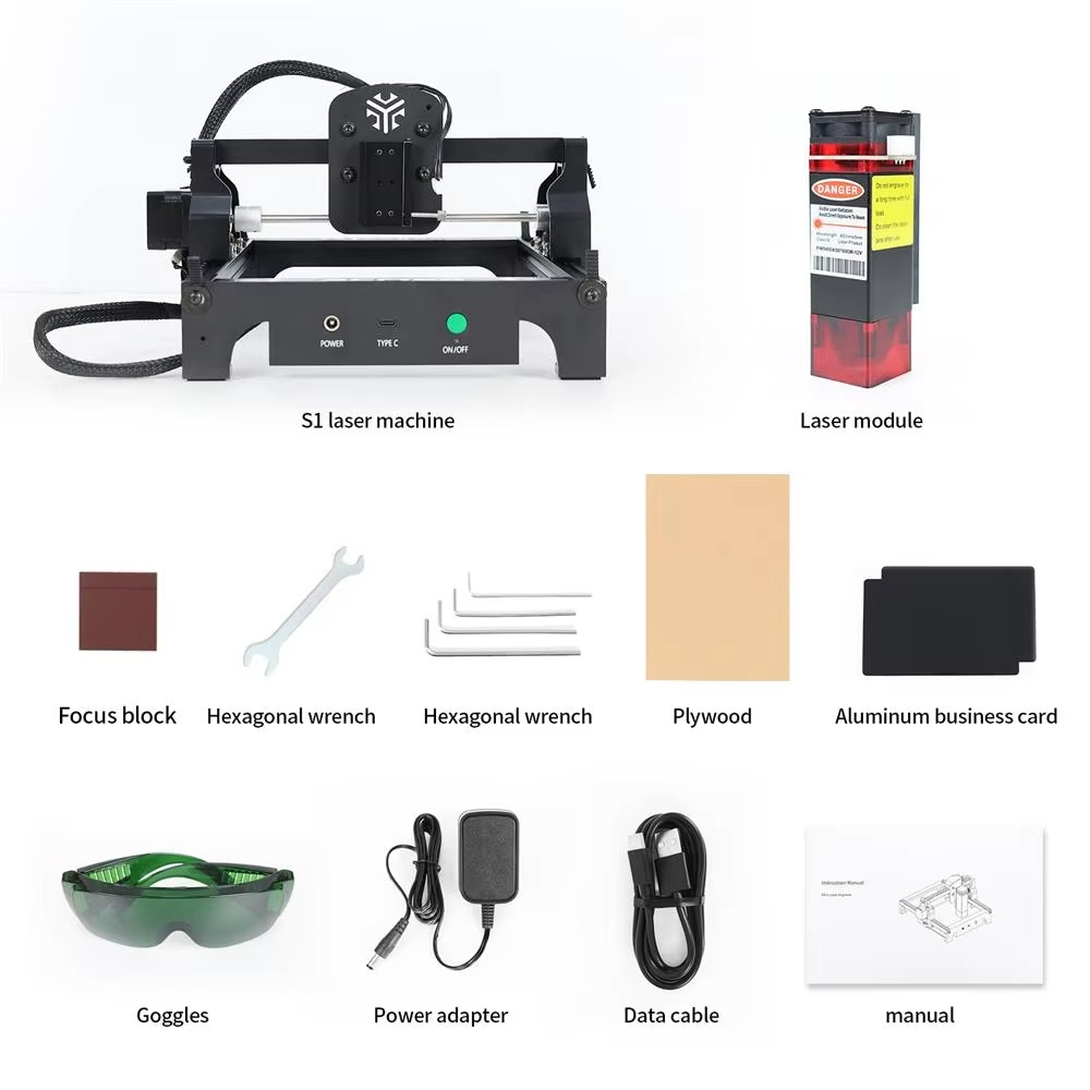 Magazaw portable laser engraving machine kit with accessories including goggles and a laser module
