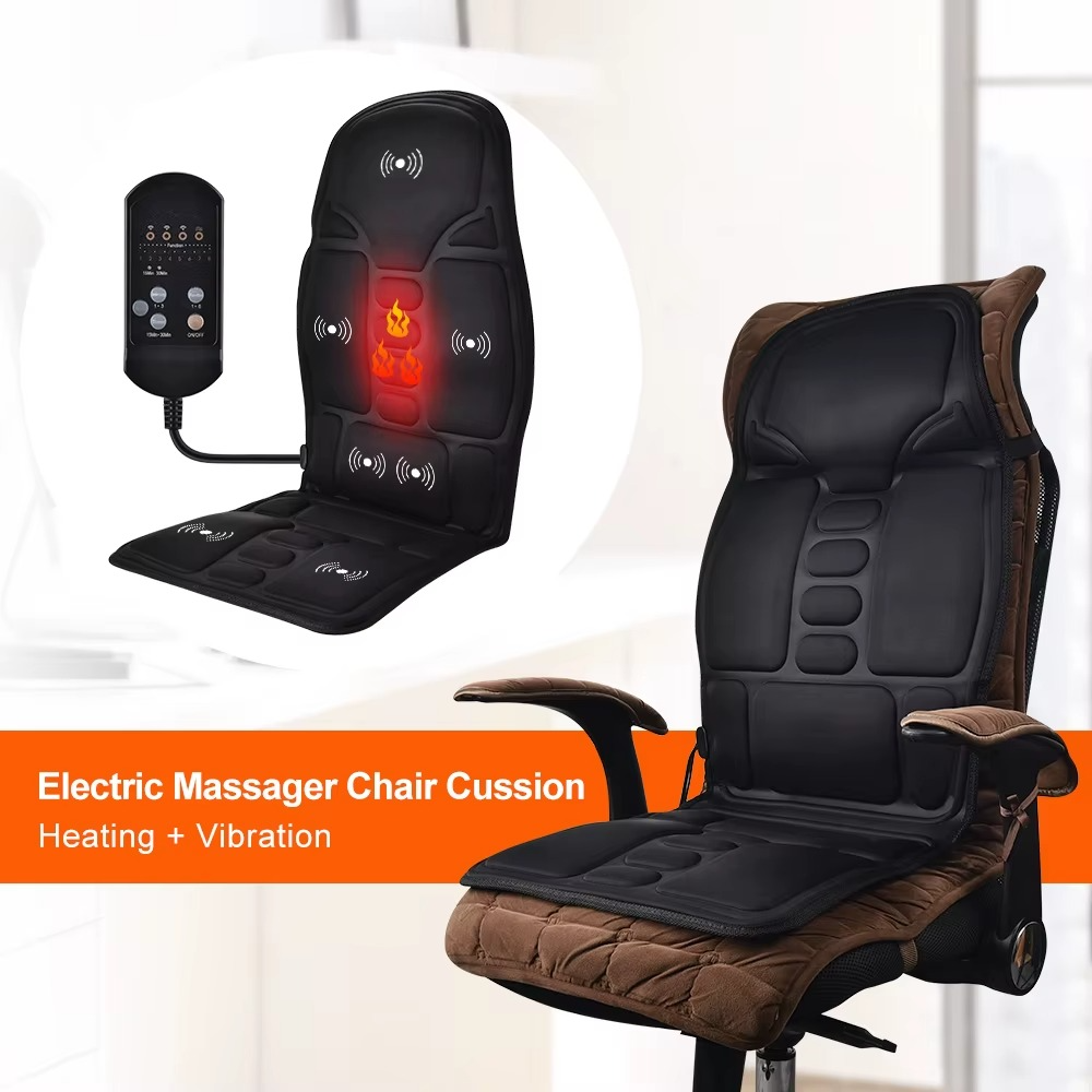 Magazaw portable vibrating massage chair pad with heating function for comfort and relaxation