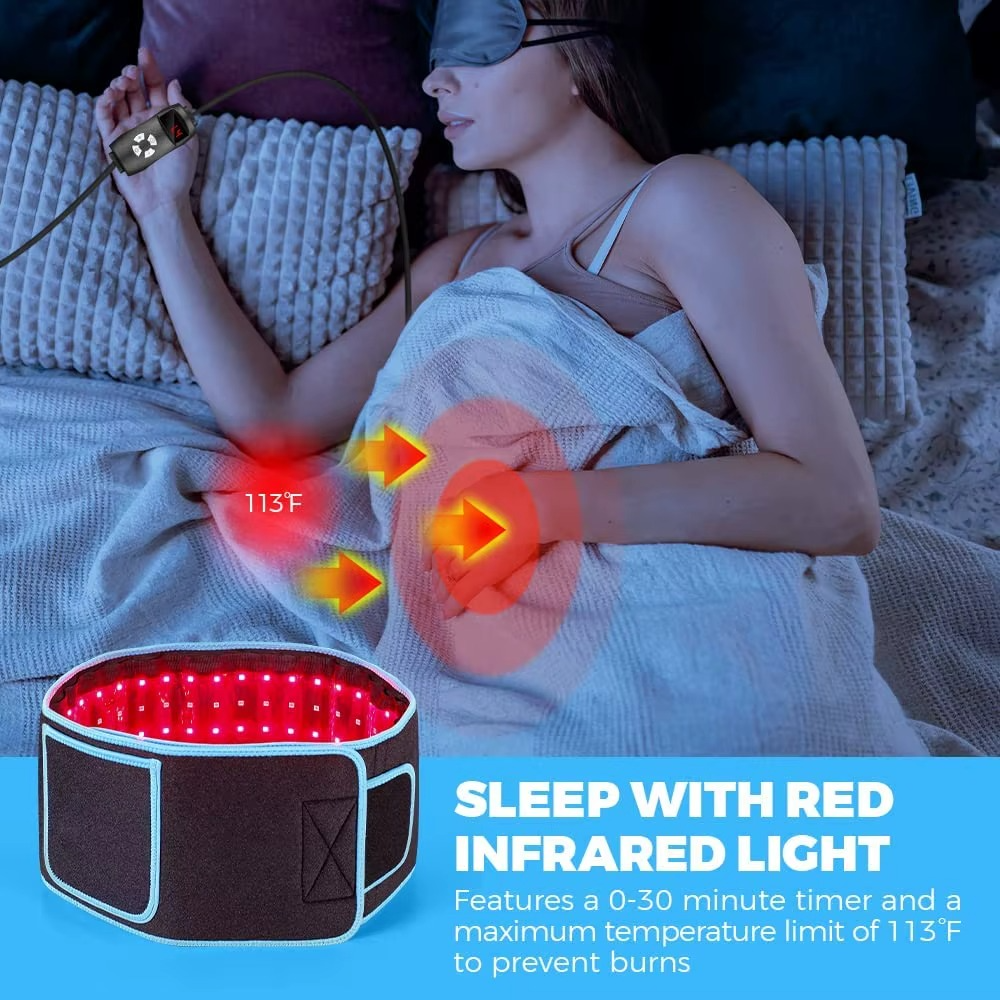 Magazaw red light therapy belt designed for sleep, featuring adjustable timer and safety temperature limit