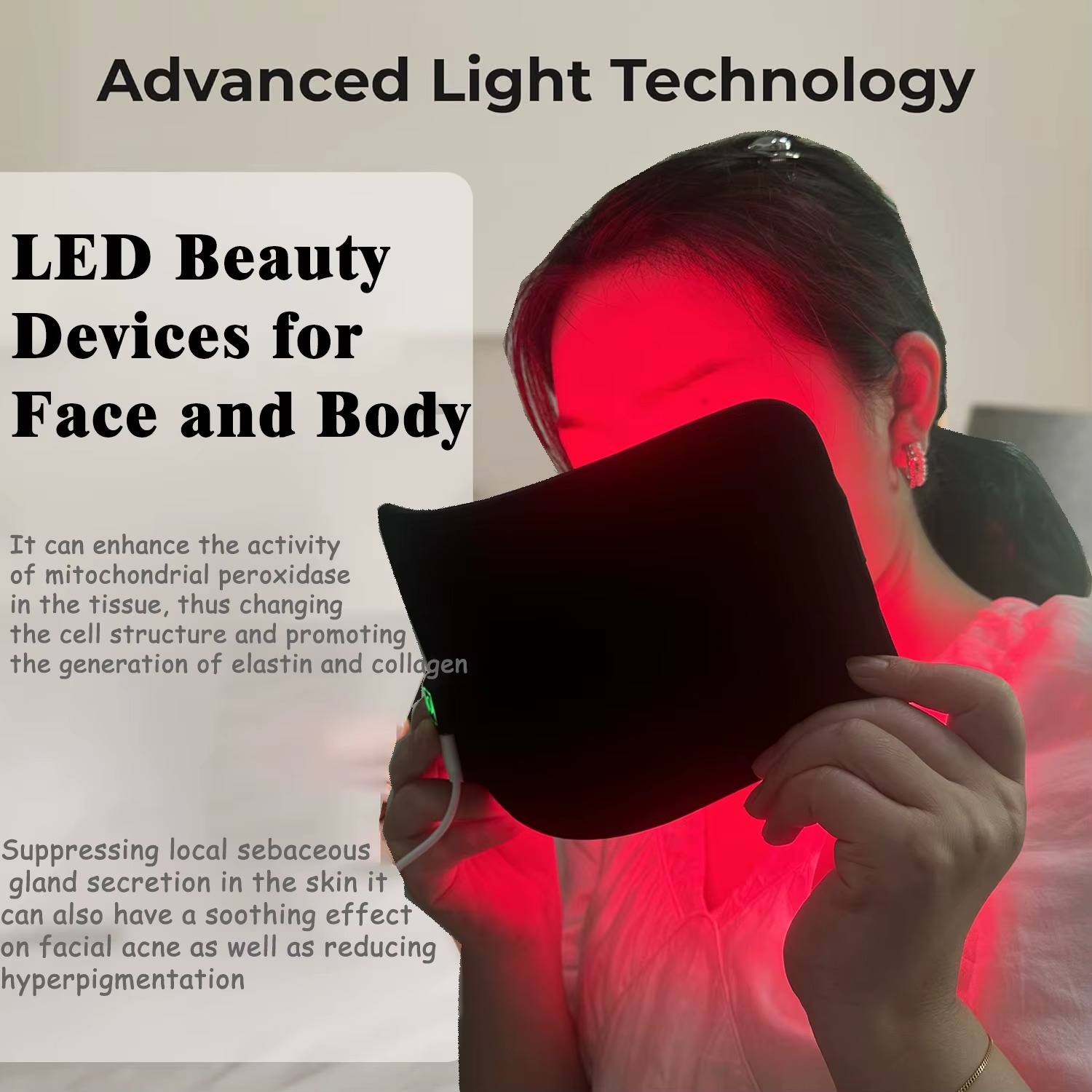Magazaw red light therapy pad in use for skin rejuvenation and collagen production