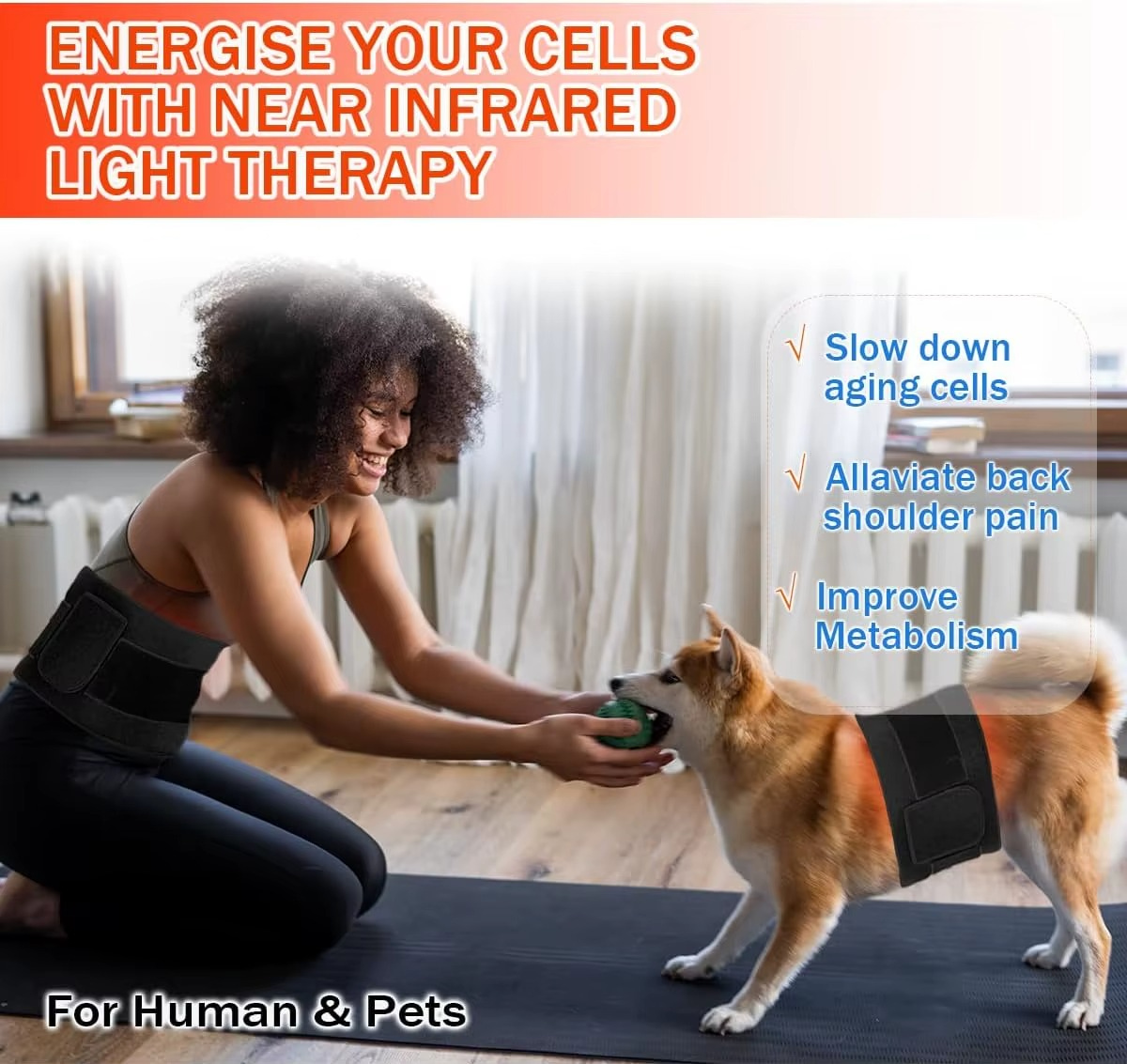 Magazaw red light therapy pad designed for humans and pets to alleviate pain and improve metabolism