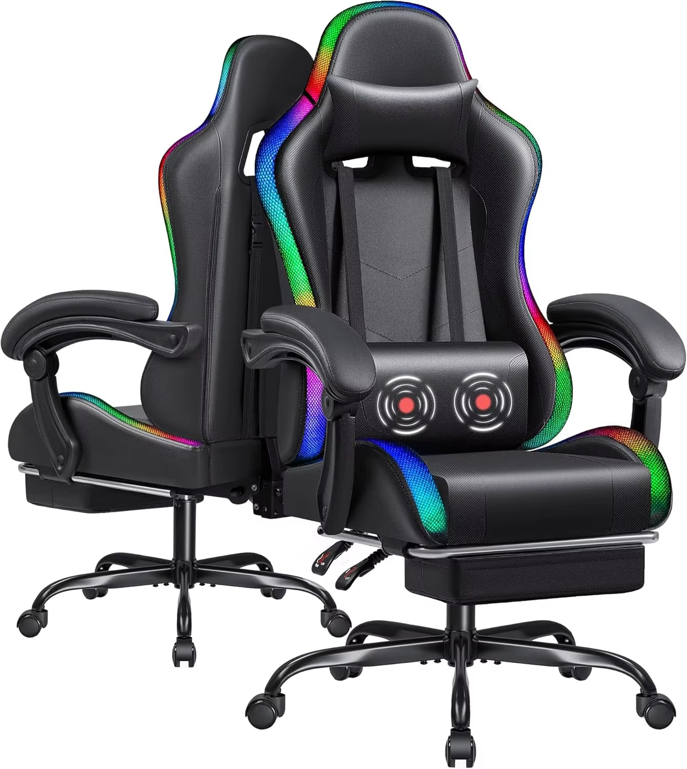 Magazaw RGB gaming chair with lights featuring ergonomic design and adjustable height