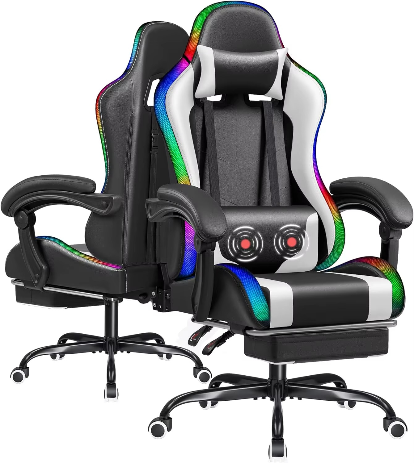 Magazaw RGB gaming chair with lights featuring adjustable armrests and ergonomic design for comfort
