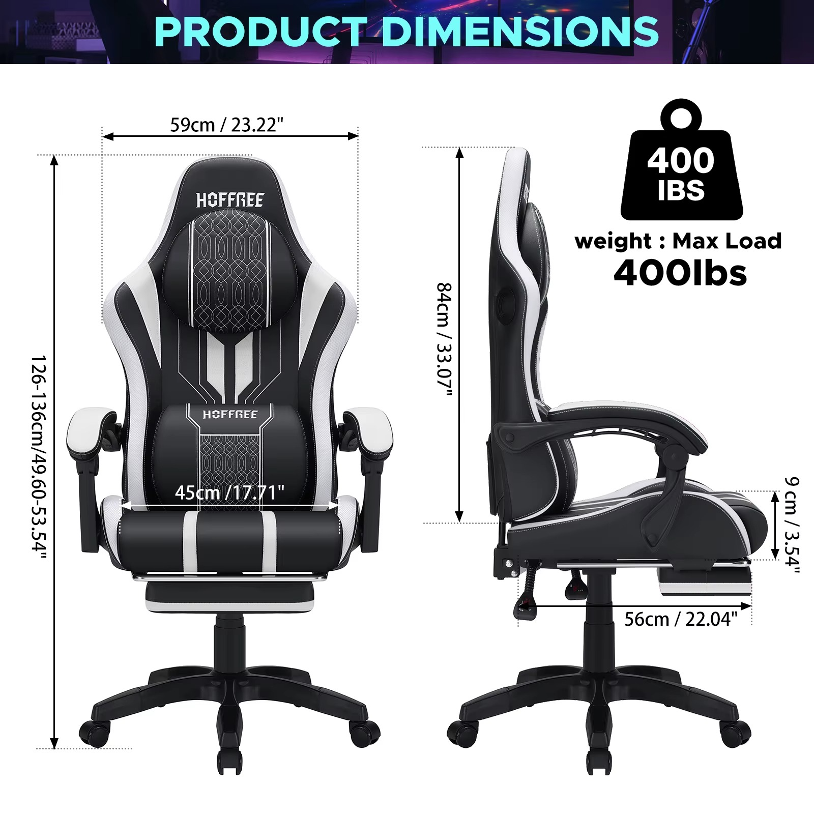 Magazaw RGB gaming chair with massage features and ergonomic design for ultimate comfort