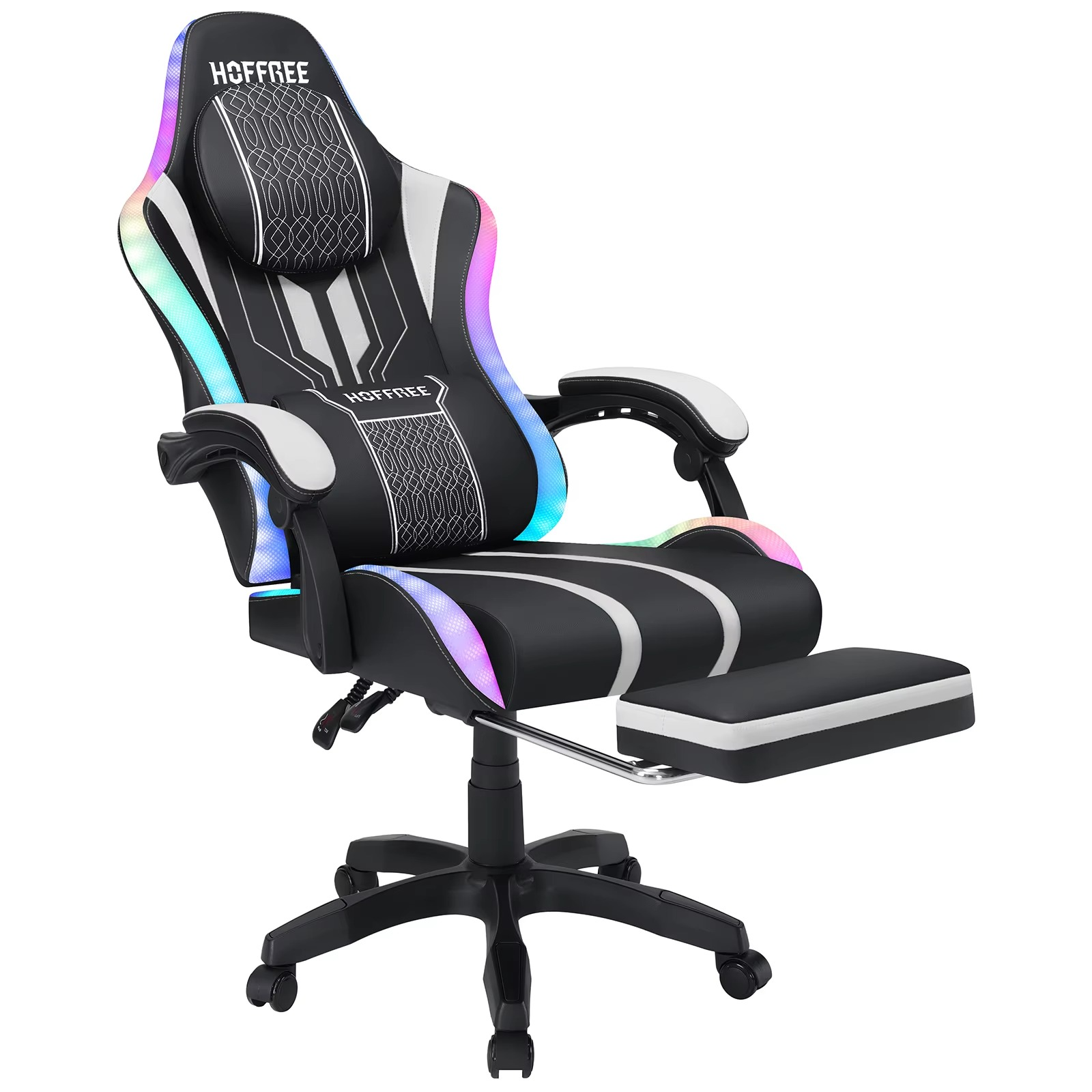 Magazaw RGB gaming chair with massage function and adjustable reclining features for comfort