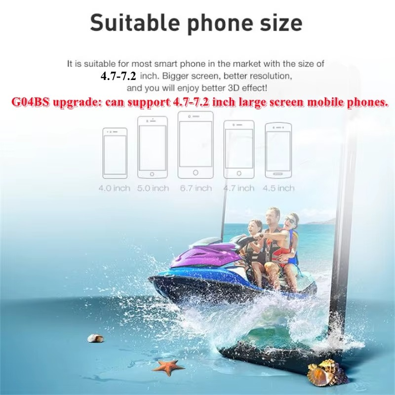 Magazaw Wireless 3D VR headset supporting smartphones sized 4.7 to 7.2 inches for an immersive experience