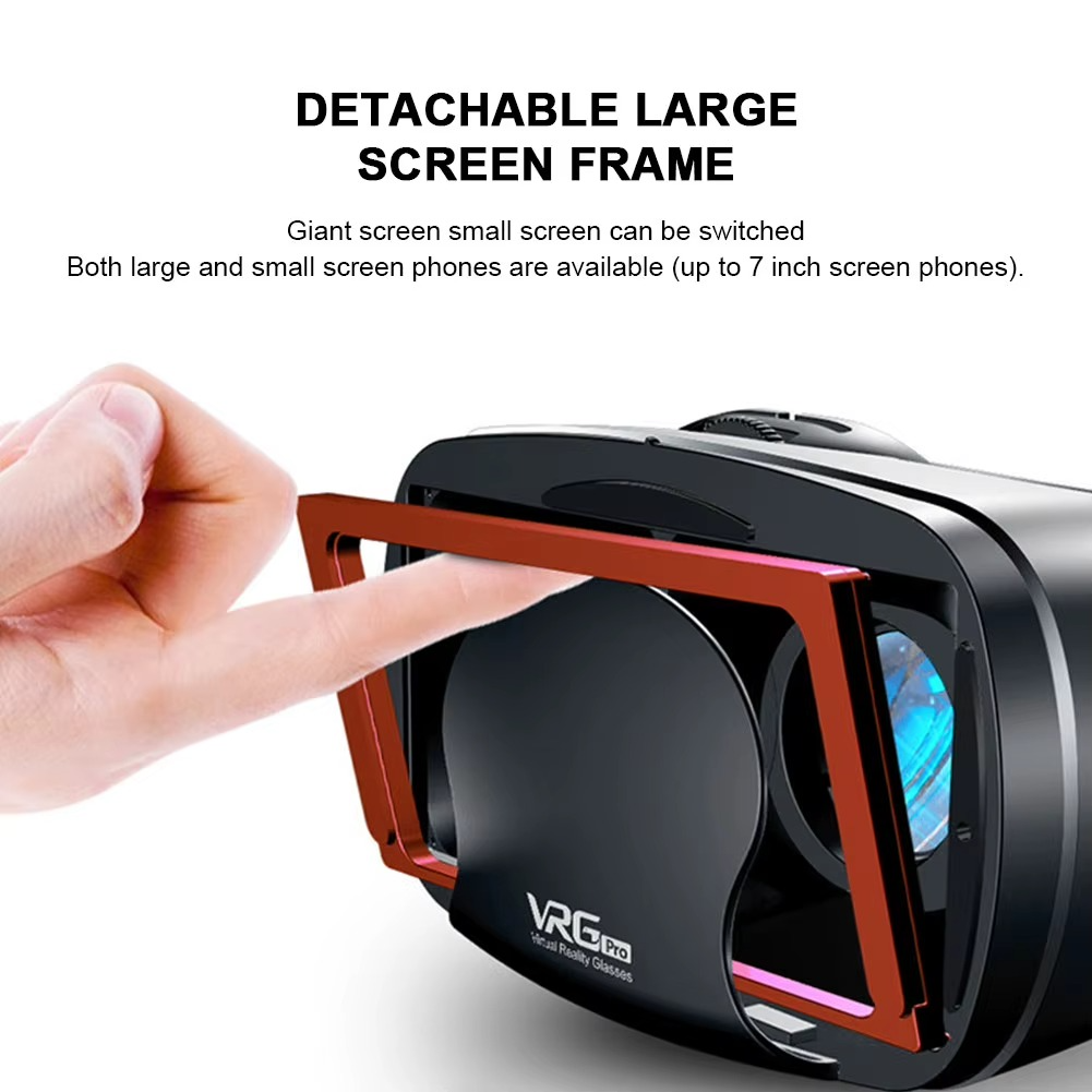 Magazaw 3D VR headset with controllers featuring a detachable large screen frame for various phone sizes